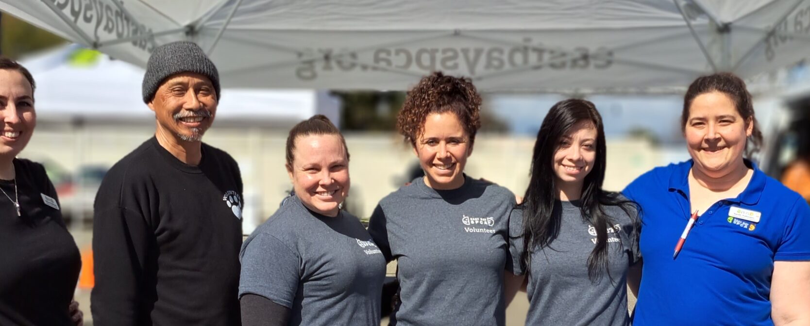 Volunteers and Humane Advocacy Team outside at an East Bay SPCA event